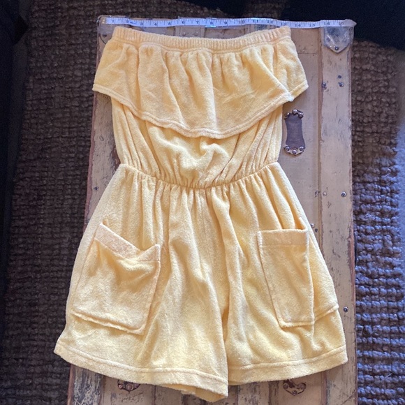 70s RETRO TERRY ROMPER STRAPLESS ROMPER TERRYCLOTH PLAYSUIT S - Picture 5 of 17